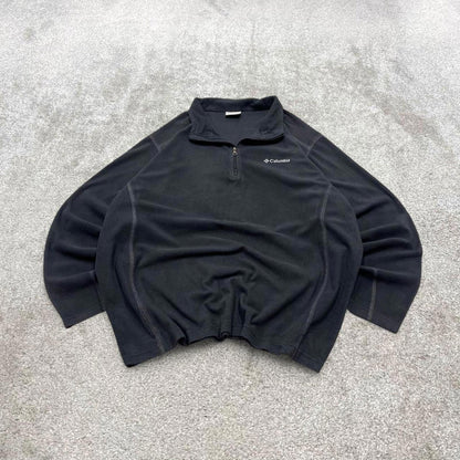 00s Columbia technical fleece XL men's black 1/4 zip up y2k style autumn casual outdoors