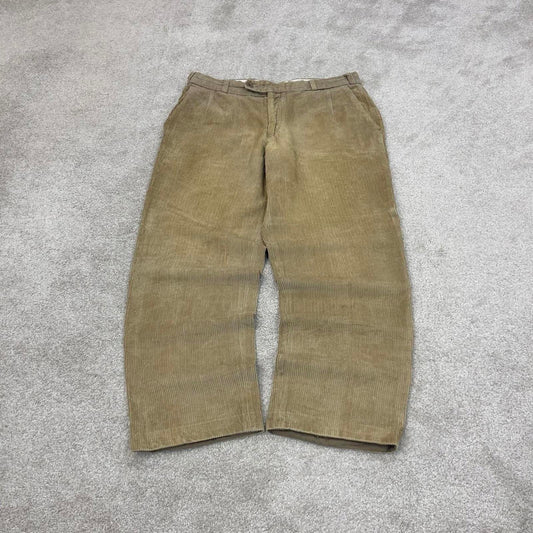 Vintage wide wale corduroy trousers W34L28 beige Canda loose jumbo cord pants 90s skate style