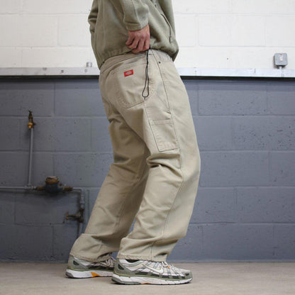 Dickies carpenter jeans W38L30 beige loose canvas 90s skate style cargo pants