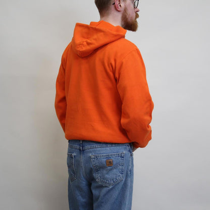 Orange Champion hoodie S y2k pullover boxy jumper print design