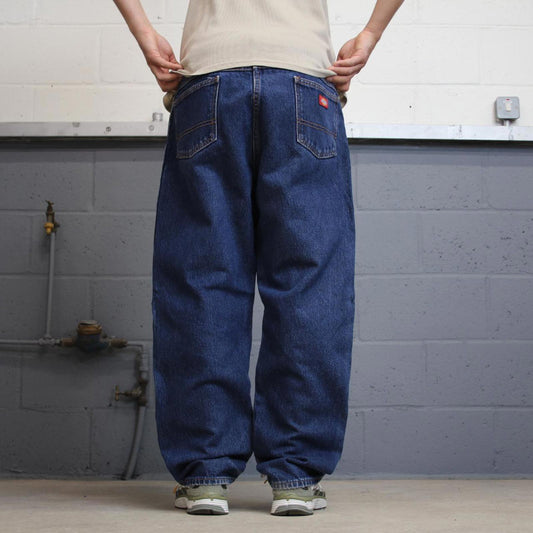 Baggy Dickies jeans W40L30 loose blue denim 90s skater style workwear jeans