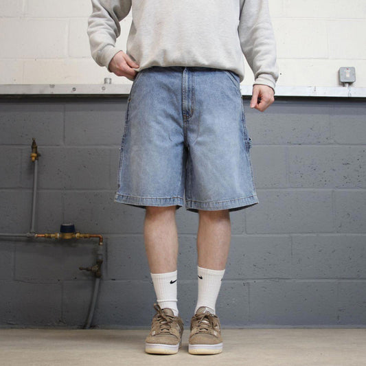 Vintage Y2k carpenter shorts skater style blue Falls creekDenim loose leg summer festival jorts