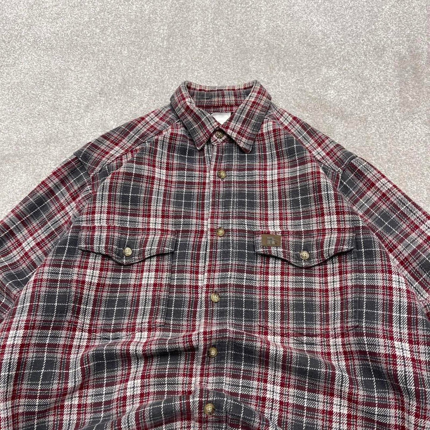 Wrangler Checkered plaid flannel shirt M red men's long sleeve thick over shirt autumnal y2k style