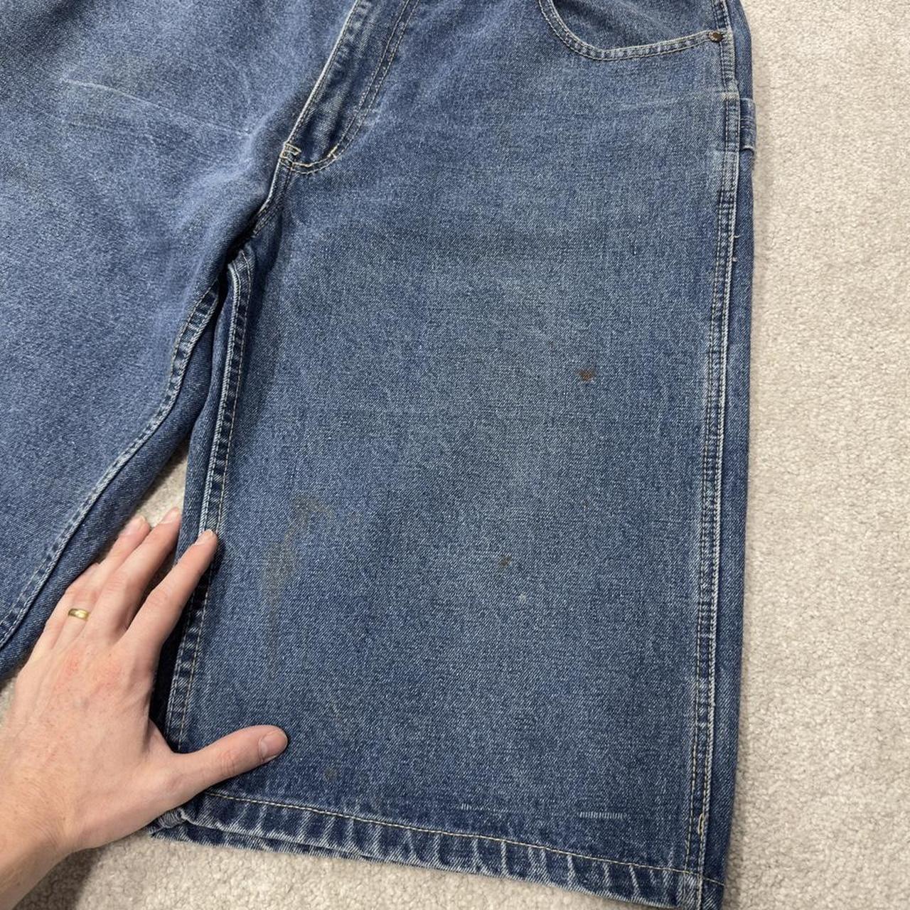 Long baggy denim shorts Y2K carpenter blue GZE loose skater style cargo shorts