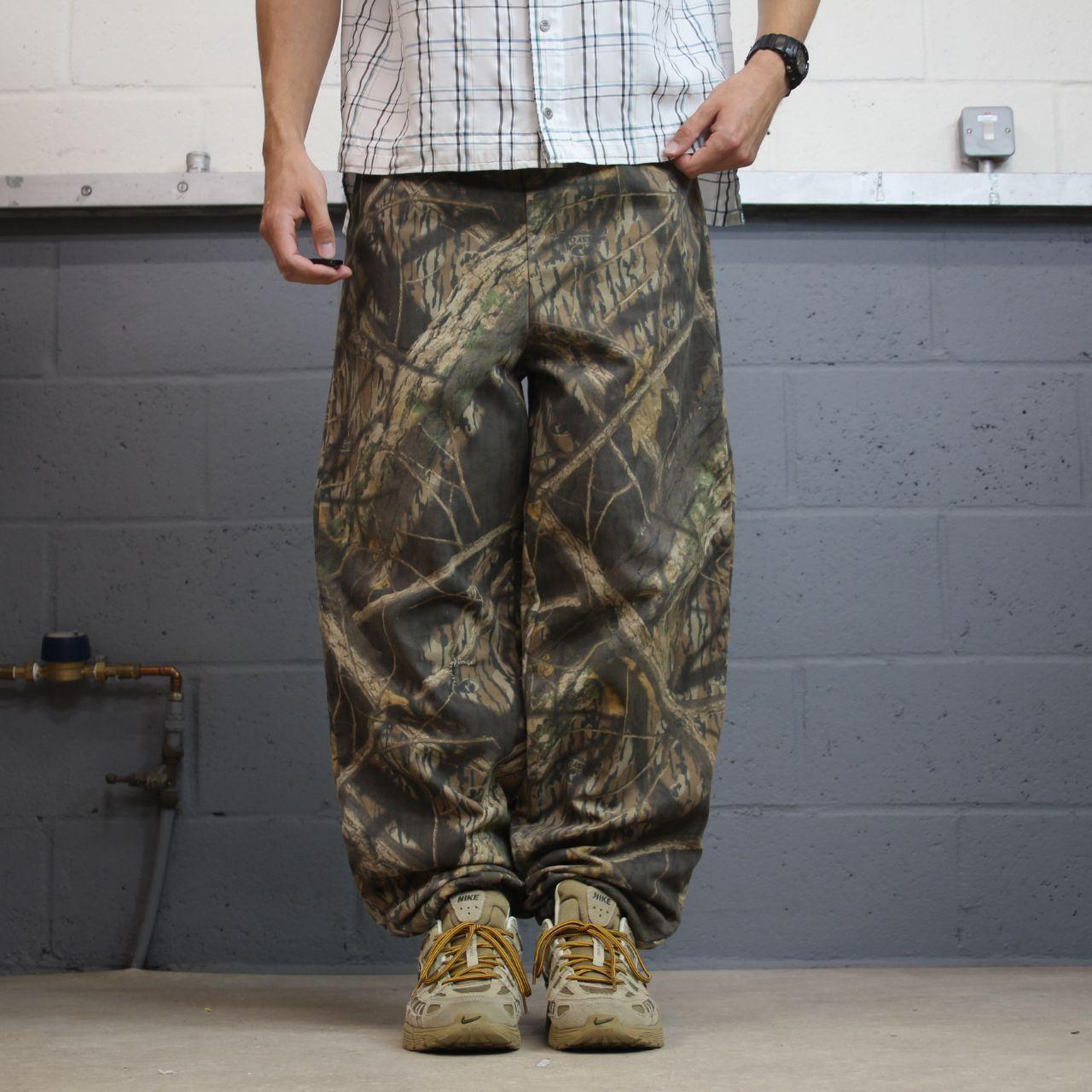 ScentLok canvas camo joggers y2k khaki L Mossy Oak camouflage sweatpants elastic drawstring waist