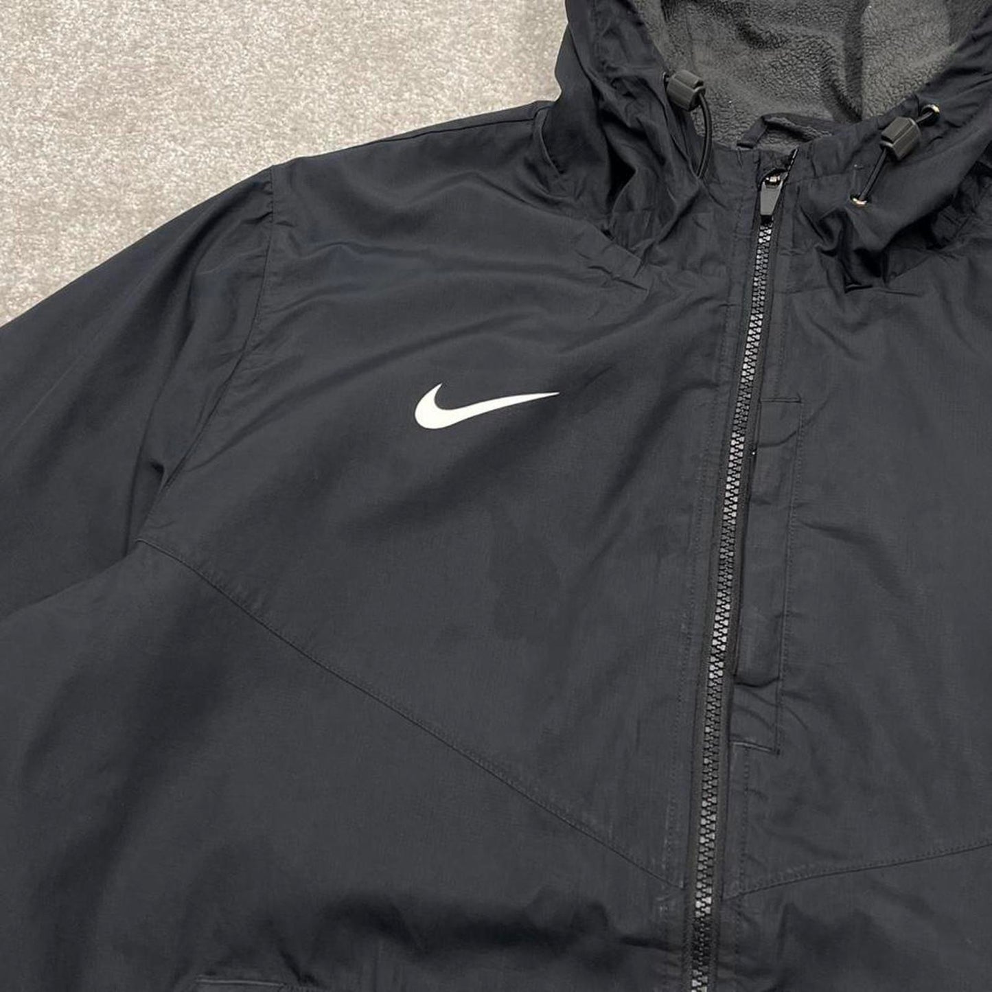 00s Nike technical windbreaker jacket XL men's black y2k hooded full zip up coat technical