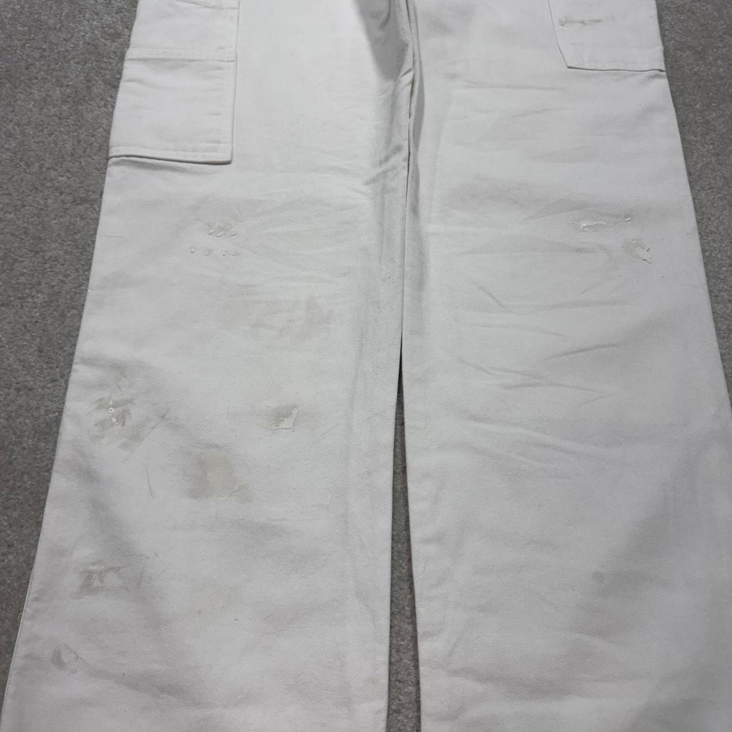 90s Dickies double knee carpenter pants white painters cargos W34L32 00s skater style workwear