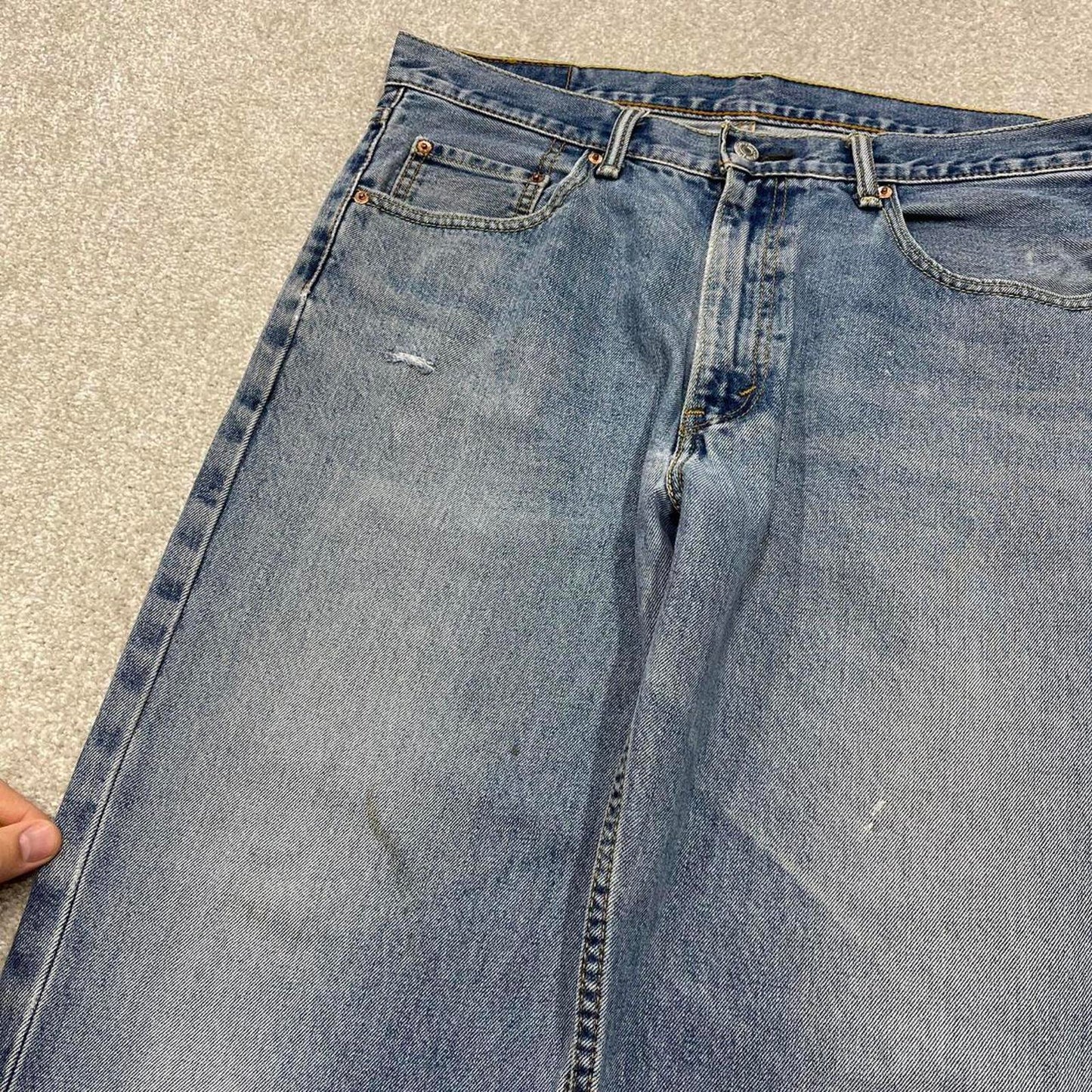 Y2K baggy Levi’s 550 jeans wide leg blue Loose fit denim pants red tab logo