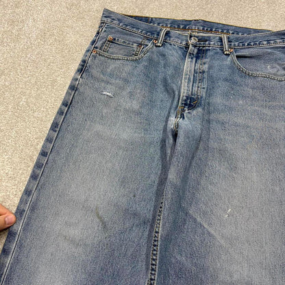 Y2K baggy Levi’s 550 jeans wide leg blue Loose fit denim pants red tab logo
