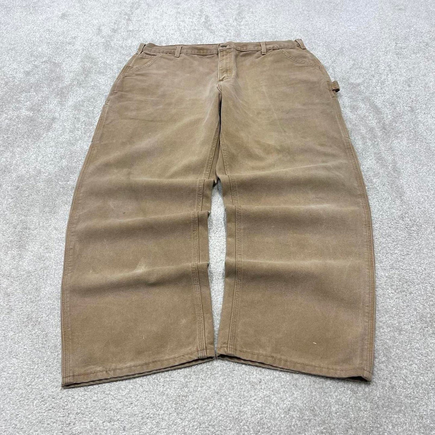 Baggy Carhartt carpenter jeans W38L30 loose wide leg 90s skater style canvas cargo pants 100% cotton