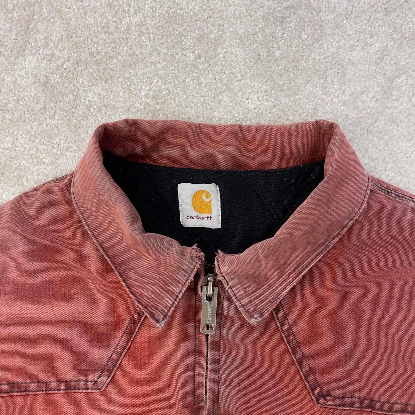 Vintage Faded Red Carhartt santa fe jacket XL canvas bomber authentic Detroit