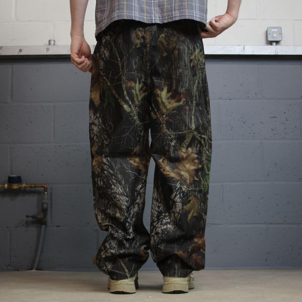 Y2K fleece camo pants L khaki Mad Dog Mossy Oak camouflage pattern hunting style trousers