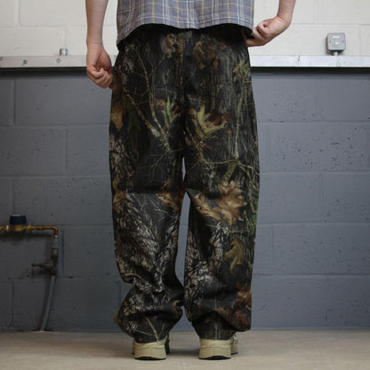 Y2K fleece camo pants L khaki Mad Dog Mossy Oak camouflage pattern hunting style trousers