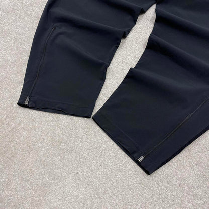 Black Nike trackies XL loose y2k style joggers print Swoosh logo track pants side stripes