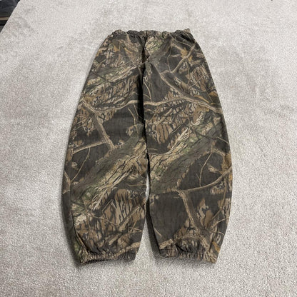 ScentLok canvas camo joggers y2k khaki L Mossy Oak camouflage sweatpants elastic drawstring waist