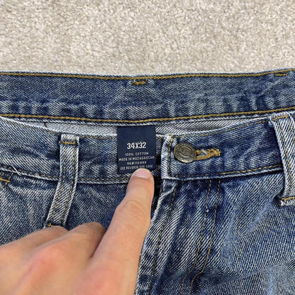 Denim carpenter shorts Y2K cargo blue RK Brand loose skater style surf jorts