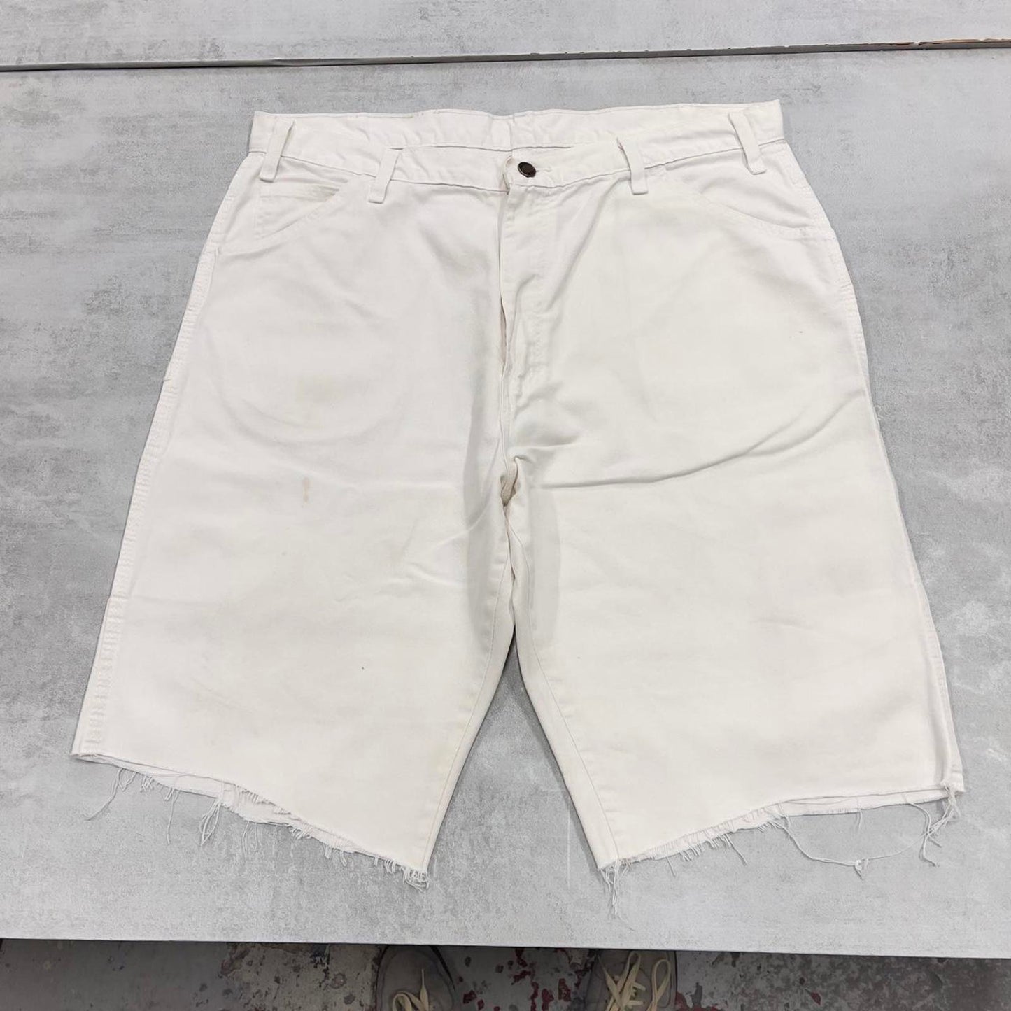 White Dickies carpenter jorts W38
