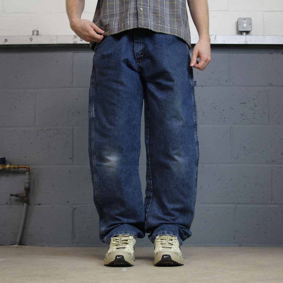 Wrangler carpenter jeans y2k blue loose leg denim Loose straight skater 2000s style cargo pants