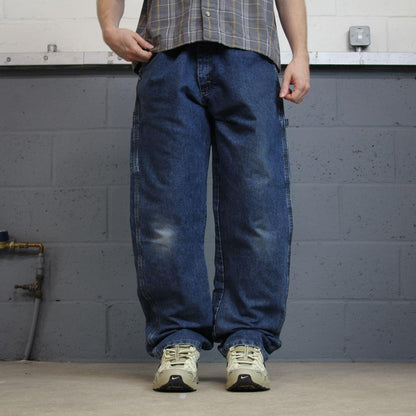 Wrangler carpenter jeans y2k blue loose leg denim Loose straight skater 2000s style cargo pants