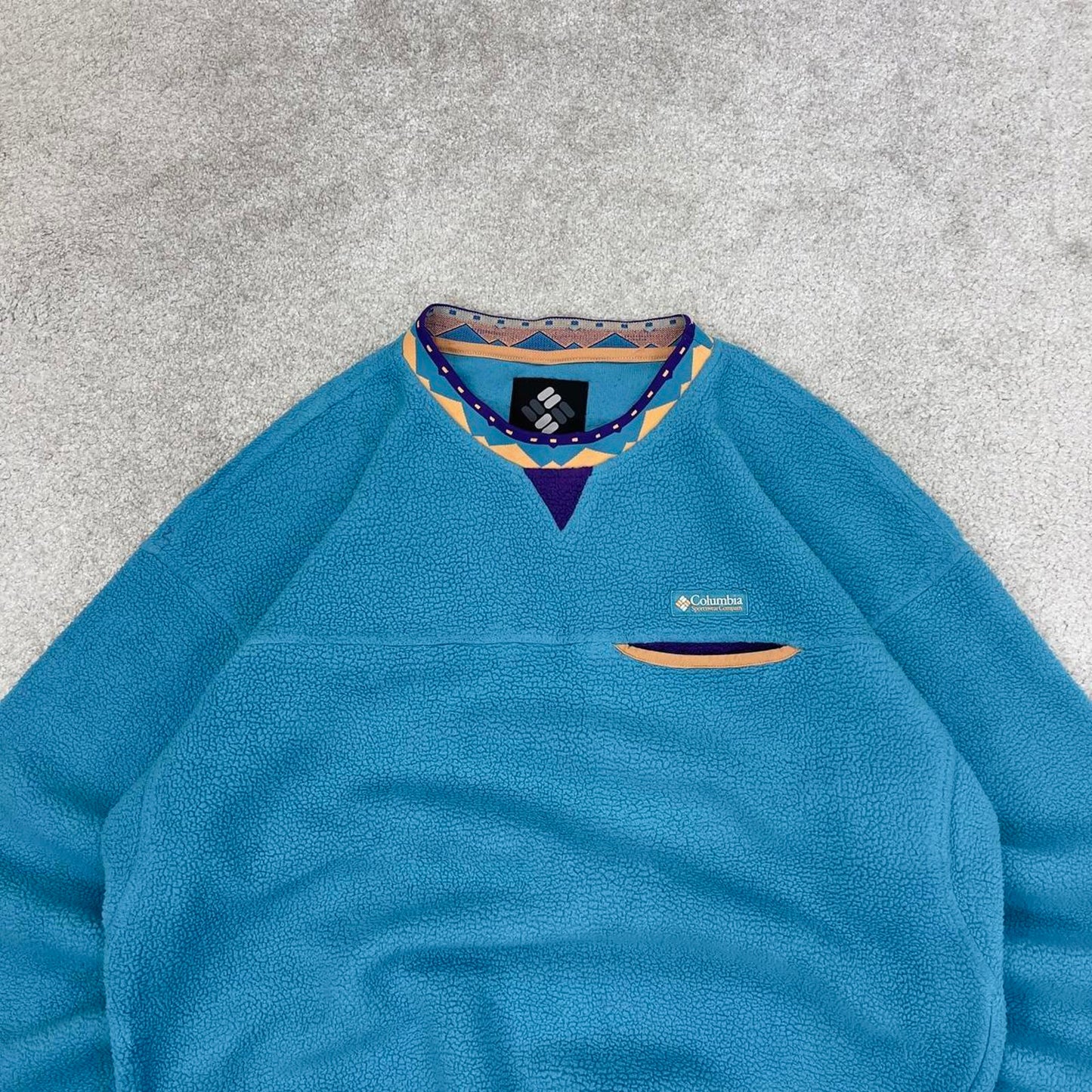 Blue vintage Columbia technical fleece Large y2k pull over style autumn outdoors hiking