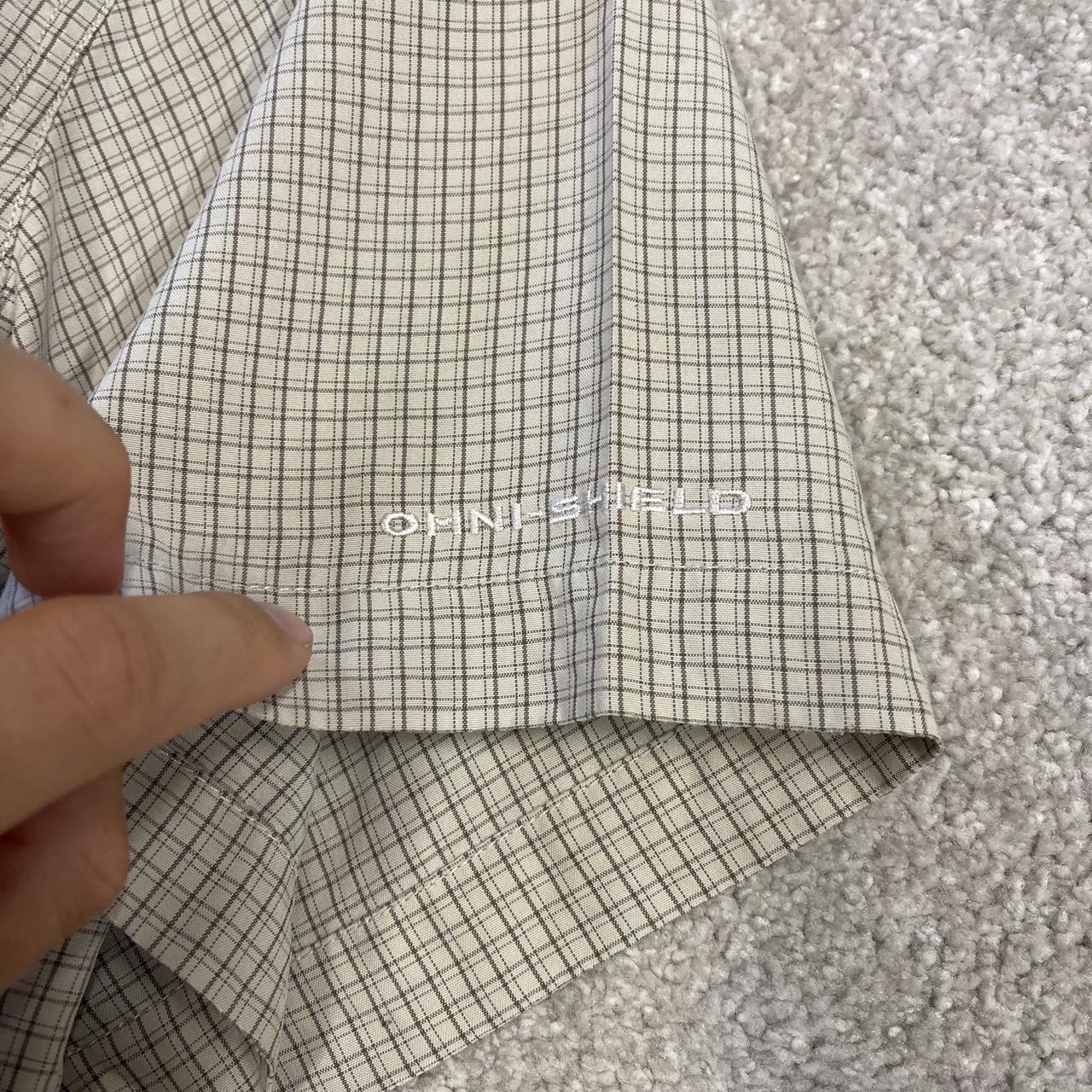 Columbia checkered short sleeve shirt boxy beige Y2K surf style check shirt summer festival