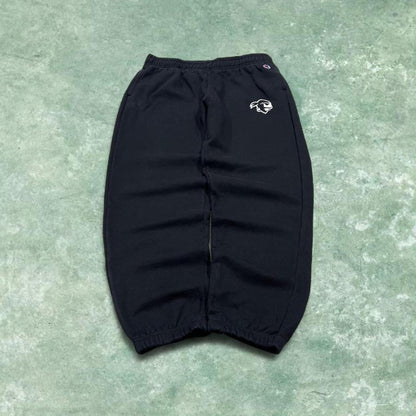 Y2k Champion sweatpants black cuffed joggers Loose pirates print tracksuit bottoms