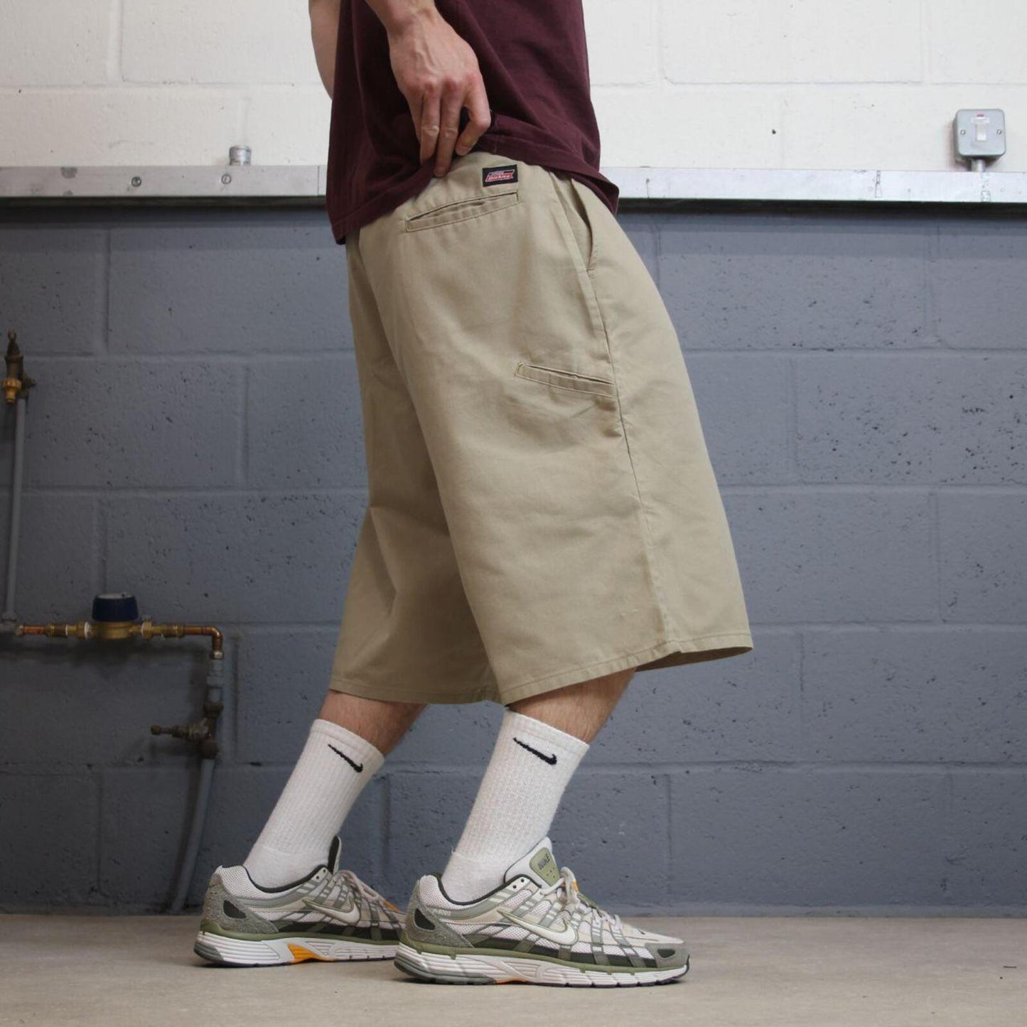 Baggy Dickies shorts carpenter khaki Twill chino skater style shorts wide long leg