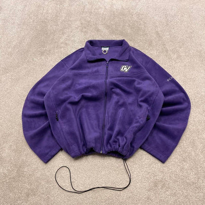 00s Columbia technical fleece XXL men's purple full zip up y2k style autumn adjustable waist