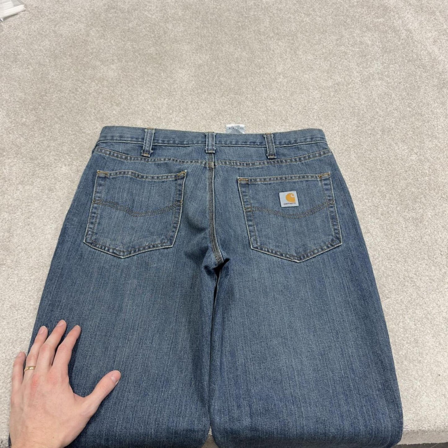 Carhartt jeans y2k denim work pants blue straight leg denim skate surf style pants