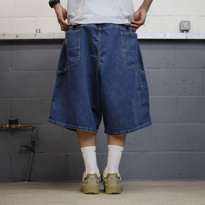 Lee baggy carpenter shorts cargo blue Loose leg workwear skater jorts