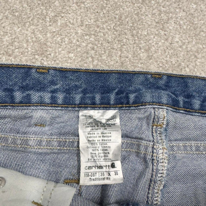 Vintage Carhartt jeans blue denim W35L30 90s skater style straight leg 5 pocket jeans workwear