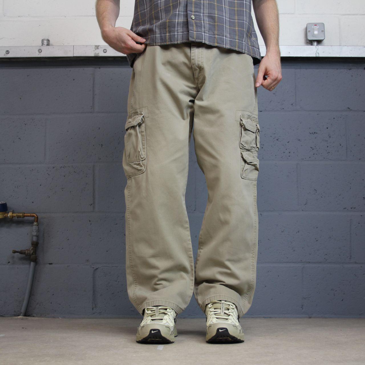 Wrangler cargo pants relaxed y2k khaki Loose straight leg skater work pants