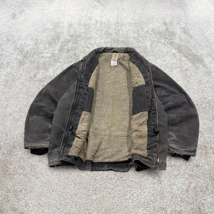 Black Carhartt Ridge jacket winter 90s style 2XLT loose sherpa lined canvas workwear overcoat canvas