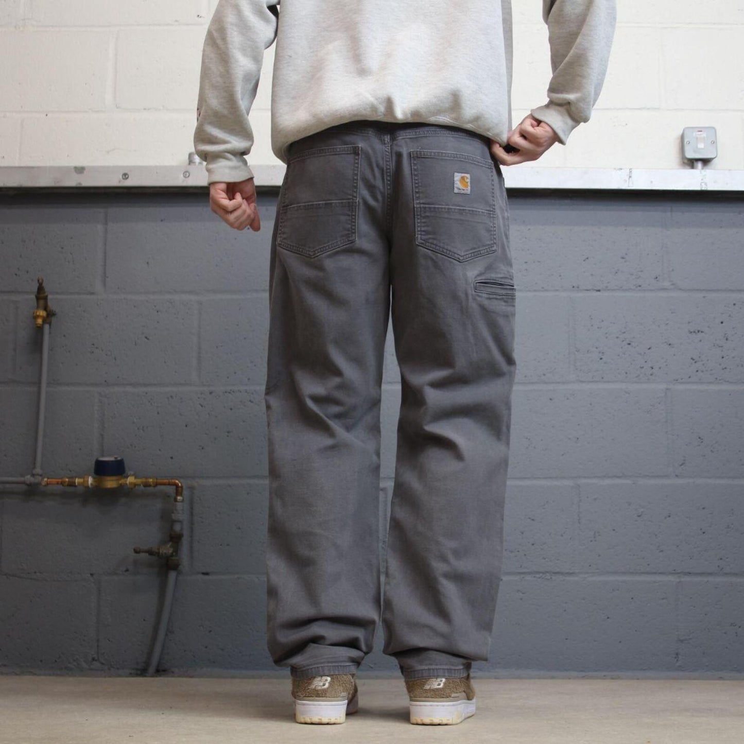 Carhartt carpenter jeans relaxed fit grey Loose canvas skate style workwear cargo pants