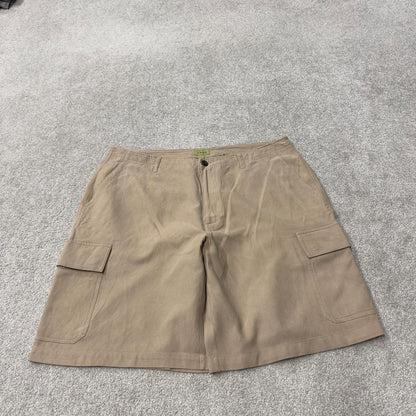 IZOD lightweight cargo shorts y2k tan Silk cotton floaty surf style summer shorts