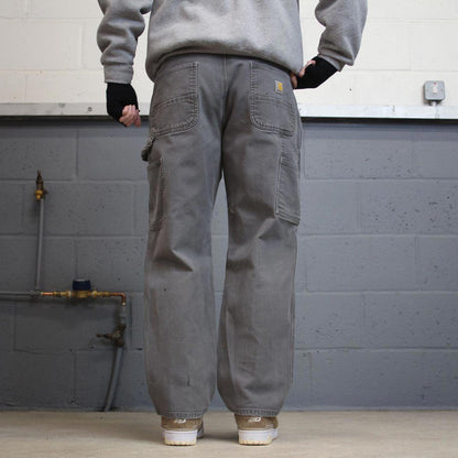 00s Carhartt carpenter jeans workwear W38L30 grey canvas 90s skater style loose cargo pants