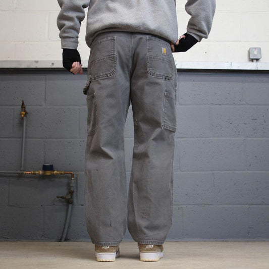00s Carhartt carpenter jeans workwear W38L30 grey canvas 90s skater style loose cargo pants