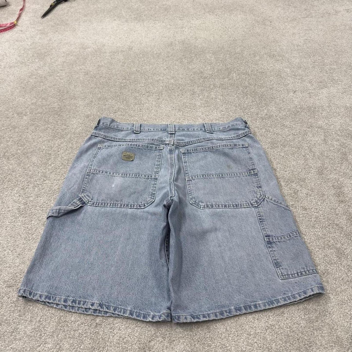 Lee denim carpenter shorts cargo blue Loose leg skater style surf jorts