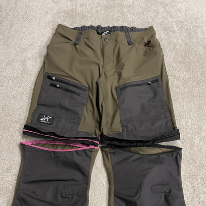 Convertible technical hiking pants y2k green RVRC trouser shorts with zip of legs