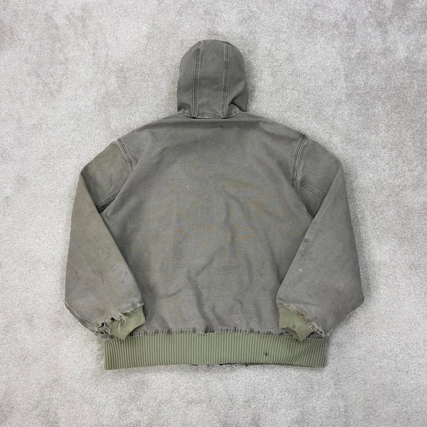Vintage Carhartt hooded active jacket XL stone canvas 90s style skater