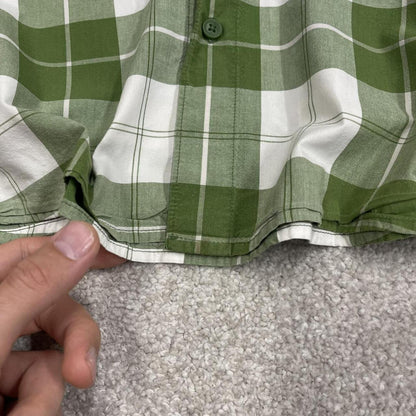 Columbia checkered short sleeve shirt green Surf style check shirt summer festival