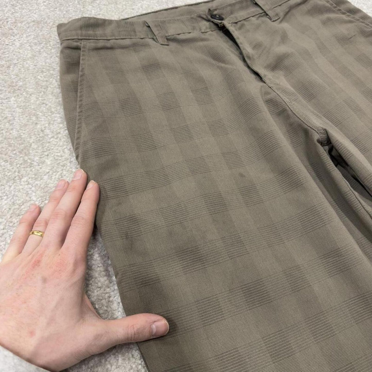 Dickies baggy checkered carpenter shorts khaki Twill chino skater style shorts loose long leg