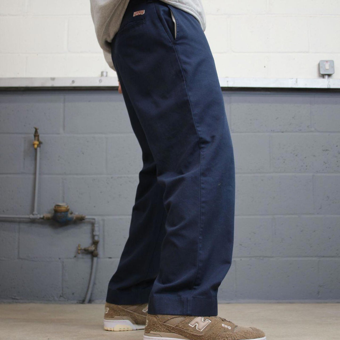 Navy Red Kap pants W34L28 loose y2k chino style skate trousers patch logo