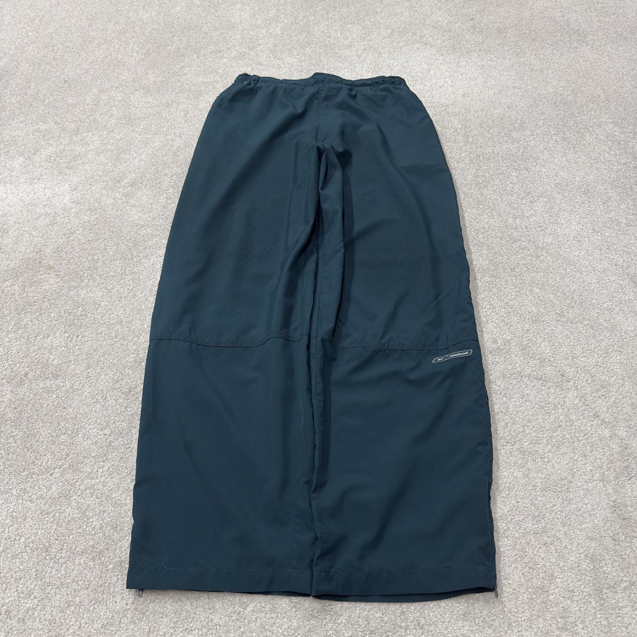 Y2K baggy Reebok tracksuit bottoms green XL Loose leg mesh lined track pants