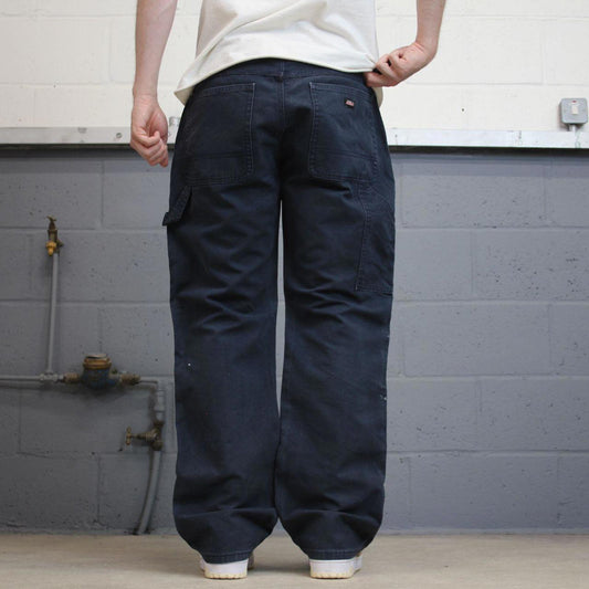 Loose Dickies carpenter jeans W34L32 90s skate style navy canvasy cargos