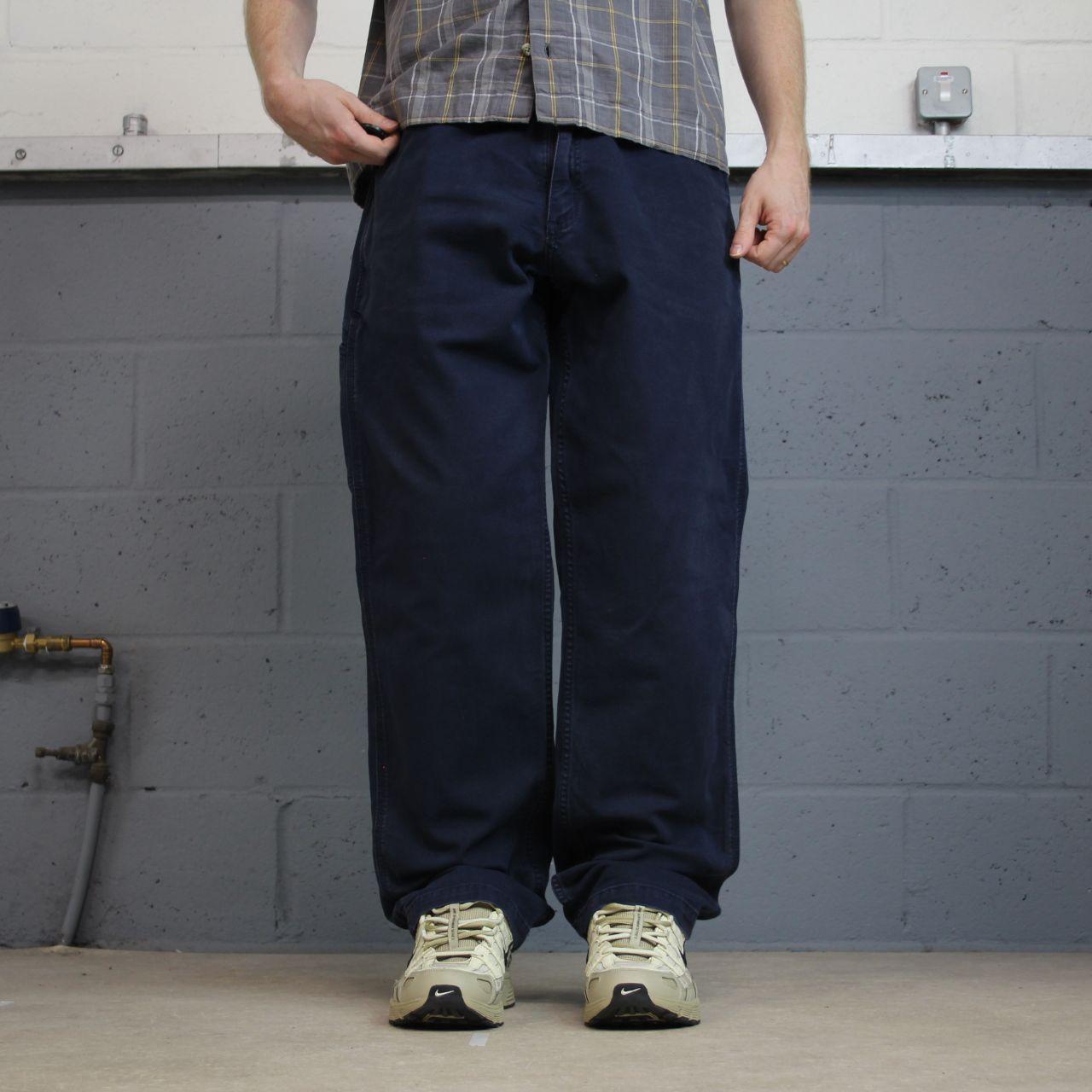 Carhartt carpenter pants relaxed y2k navy Straight leg skater style workwear pants