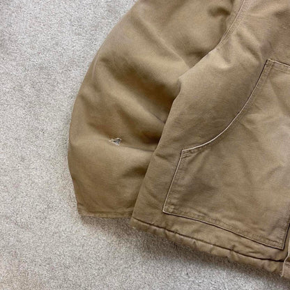 Vintage sand brown Carhartt traditional Detroit jacket Large technical boxy cropped fit 90s skater