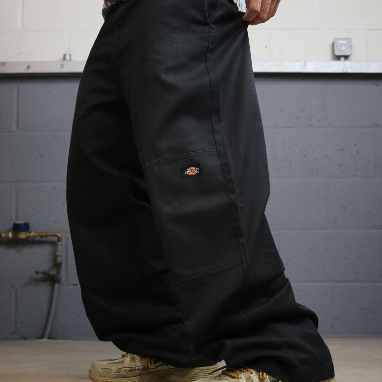 Dickies baggy double knee pants y2k black Loose fit wide-leg chino surfer skate trousers