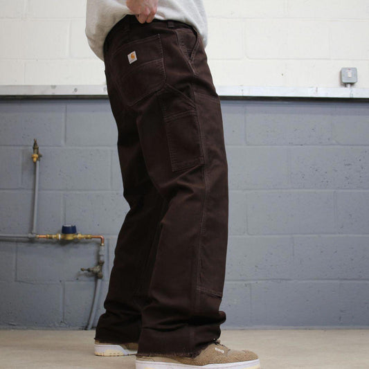 Brown Carhartt double knee carpenter jeans women's 14 90s style canvas cargos