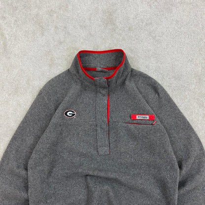 Grey Columbia PFG technical fleece Large snap T pull over y2k autumn style popper neck